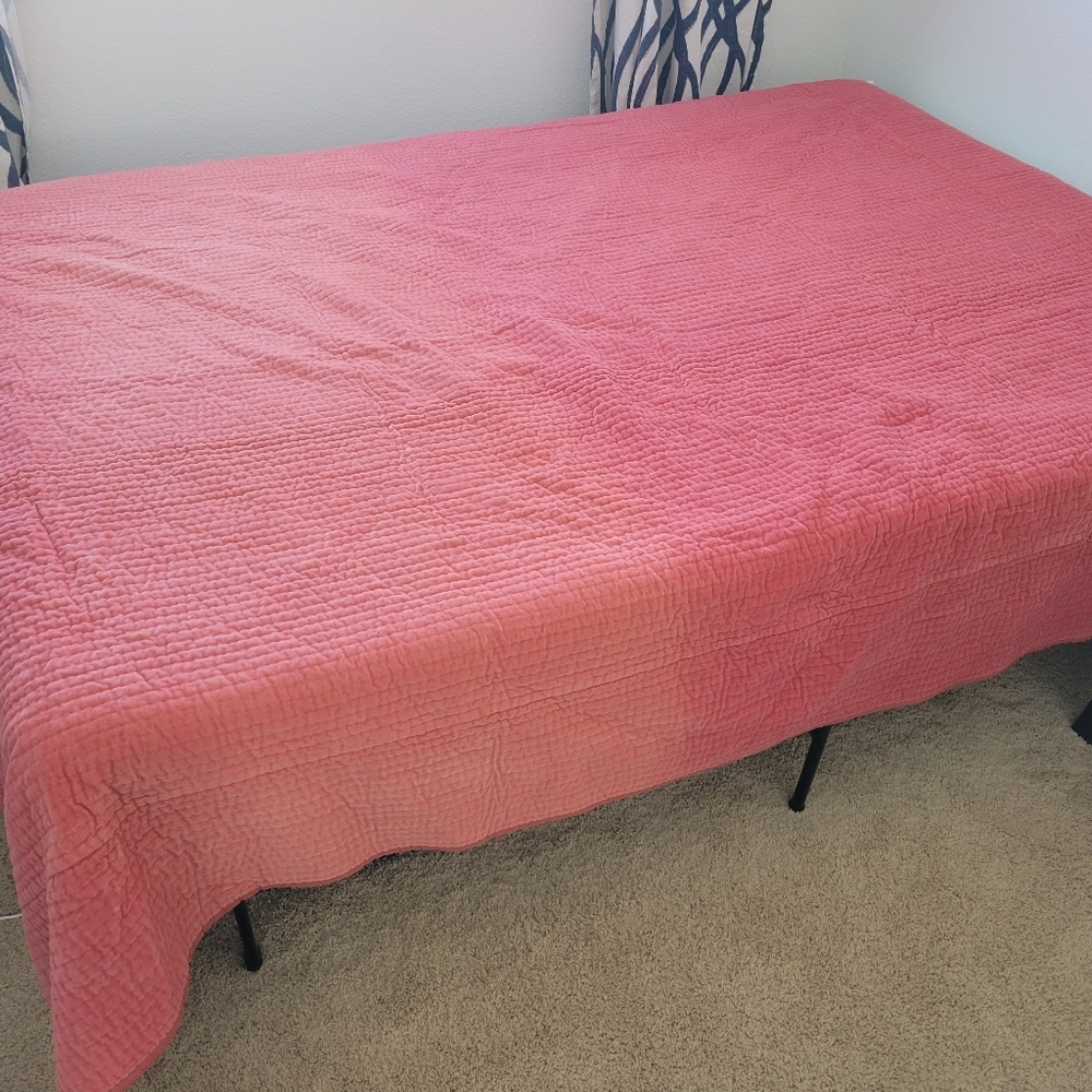 Pottery Barn Pink Quilt Blanket